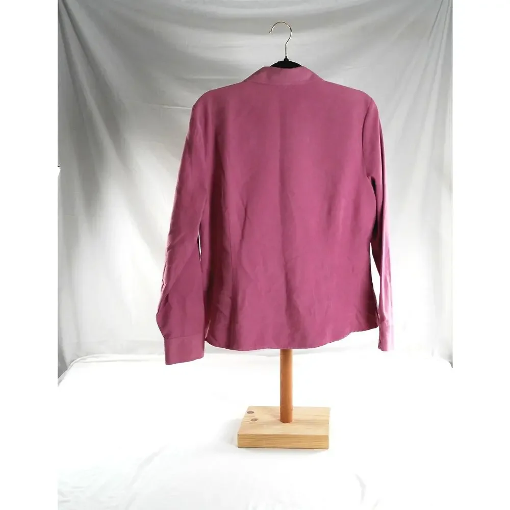 Sonoma Life + Style Women's Pink Faux Suede Zip Front Jacket Large